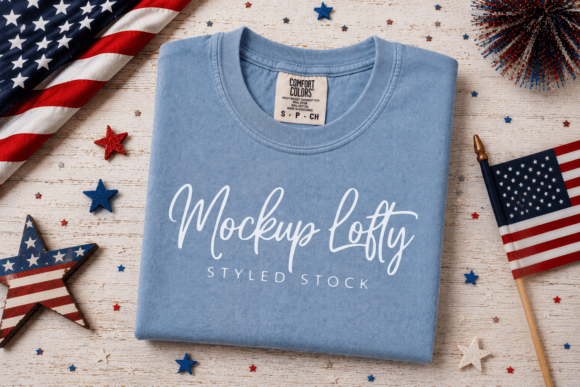 Download C1717 4th of July Folded Flat Lay Mockup - Flat lay mockup Collection