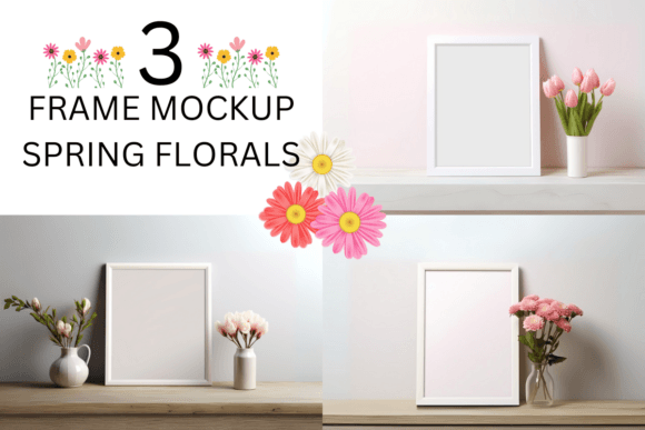 Download White Frame Mockups - Set of 3 PNGs - Frame mockup Collection