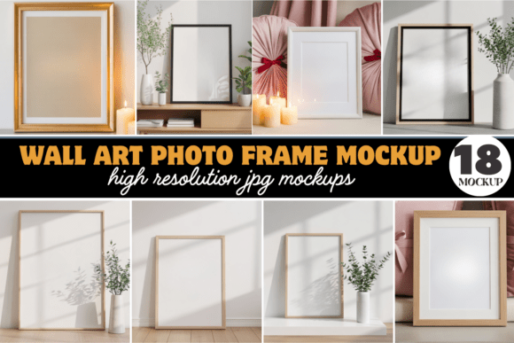 Download Wall Art Photo Frame Mockup Bundle - Frame mockup Collection