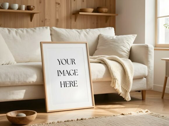 Download Cozy Living Room Floor Frame Mockup - Frame mockup Collection
