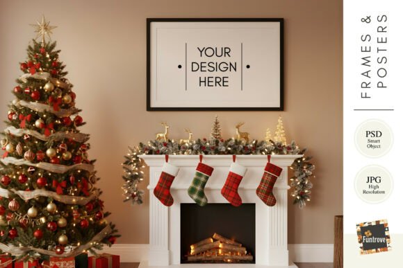 Download Christmas Horizontal Frame Mockup - Frame mockup Collection